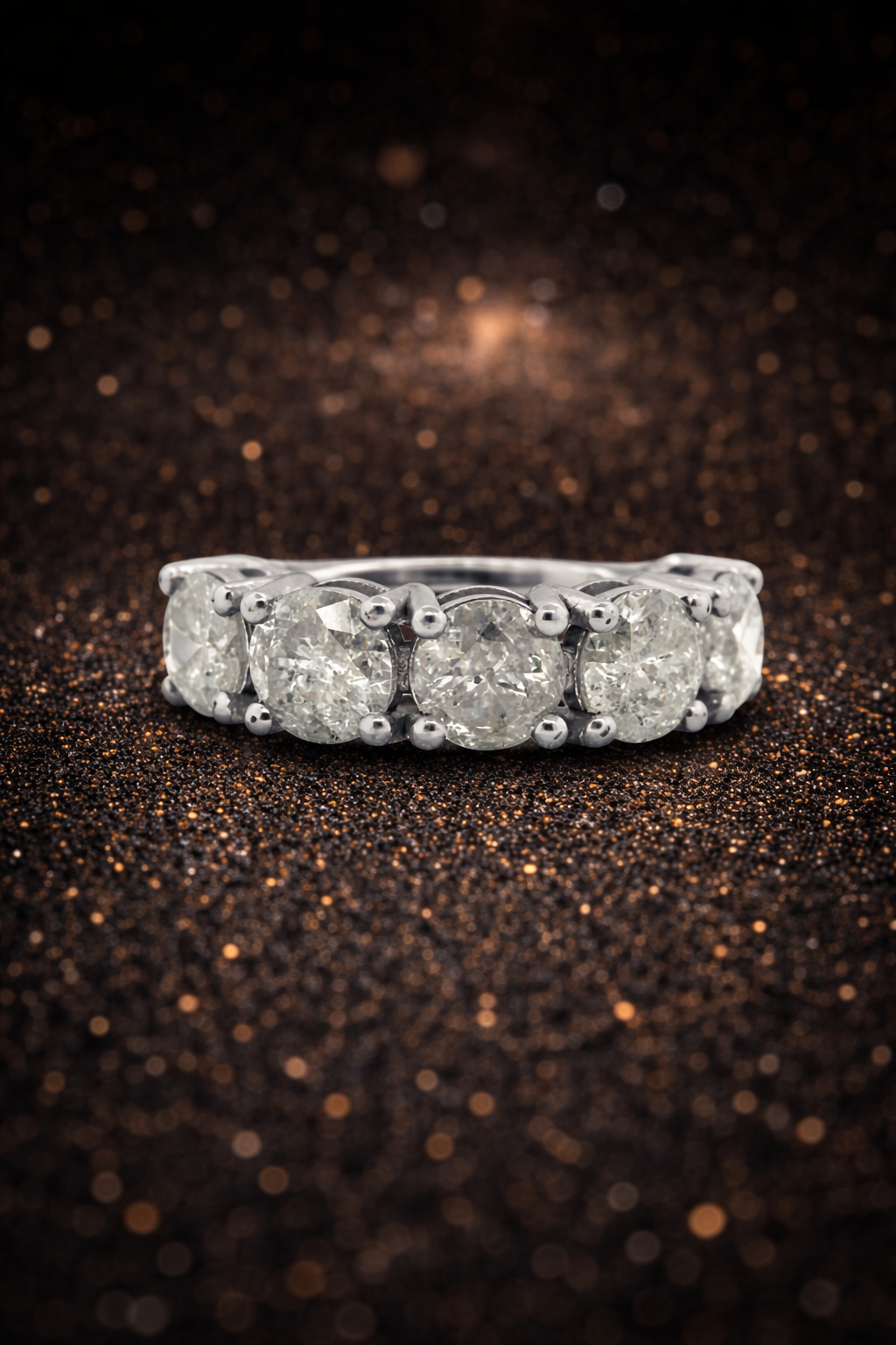 Half Eternity Diamantring – 14 kt Weißgold | 4,32 ct Naturdiamanten-zertifiziert