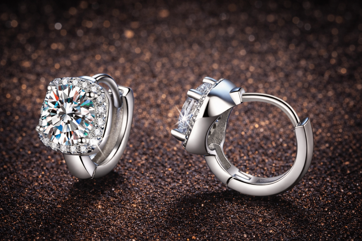 1 Karat Moissanit Ohrringe (0,5 ct pro Stein) – D-Farbe | VVS1 | Mit GRA Zertifikat | 925 Sterling Silber