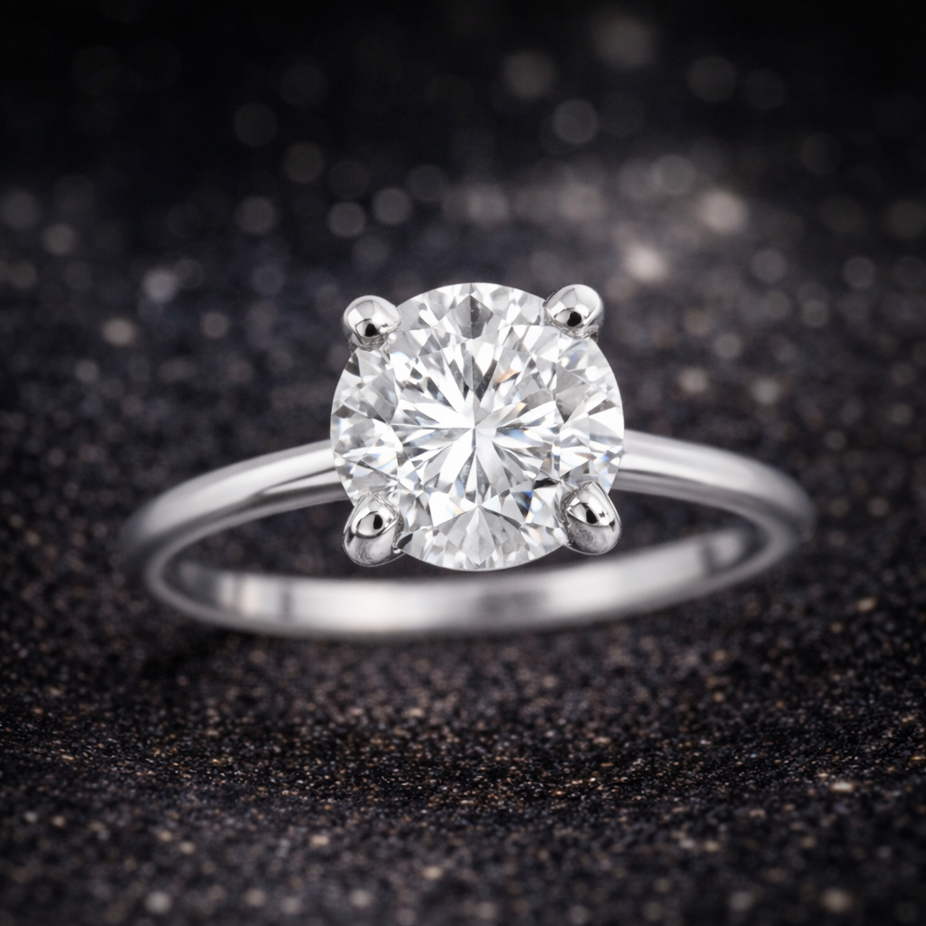 Eleganter Solitärring aus 14 kt Weißgold mit Natürlicher Diamant (1,04 ct) – IGI zertifiziert