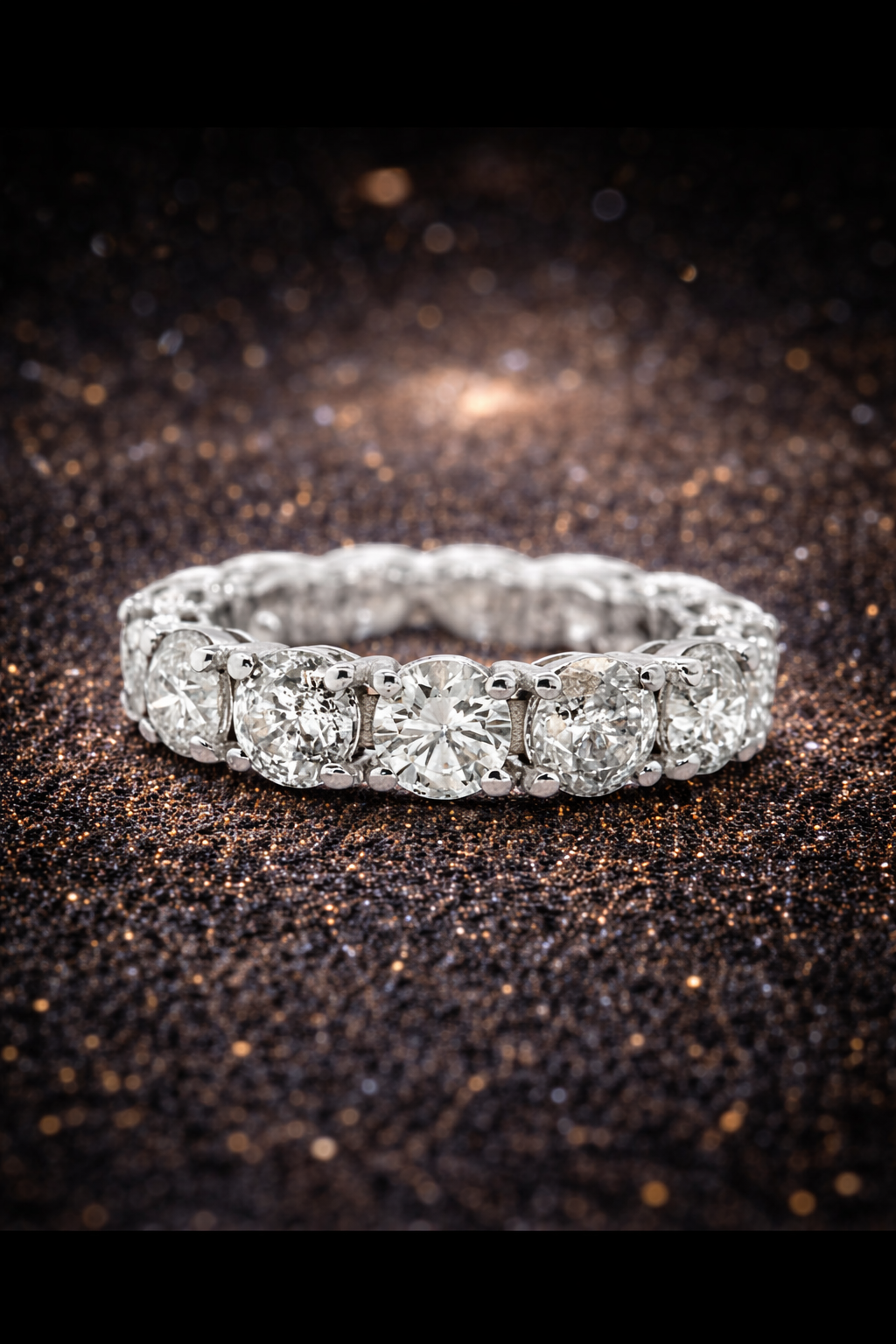 Ewigkeitsring 14 kt Weißgold - 6,40 ct Naturdiamanten zertifiziert