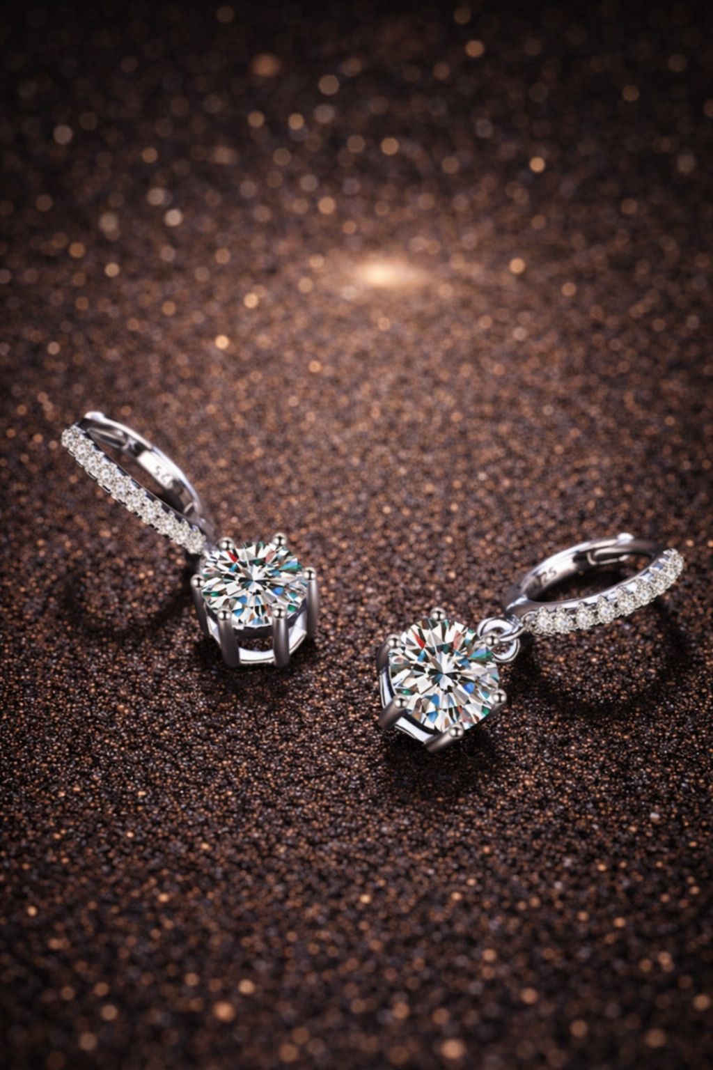 Karat Moissanit Ohrstecker – D Farbe | VVS1 | 925 Sterling Silber (Platin veredelt) GRA Zertifikat Papas.Diamonds.World