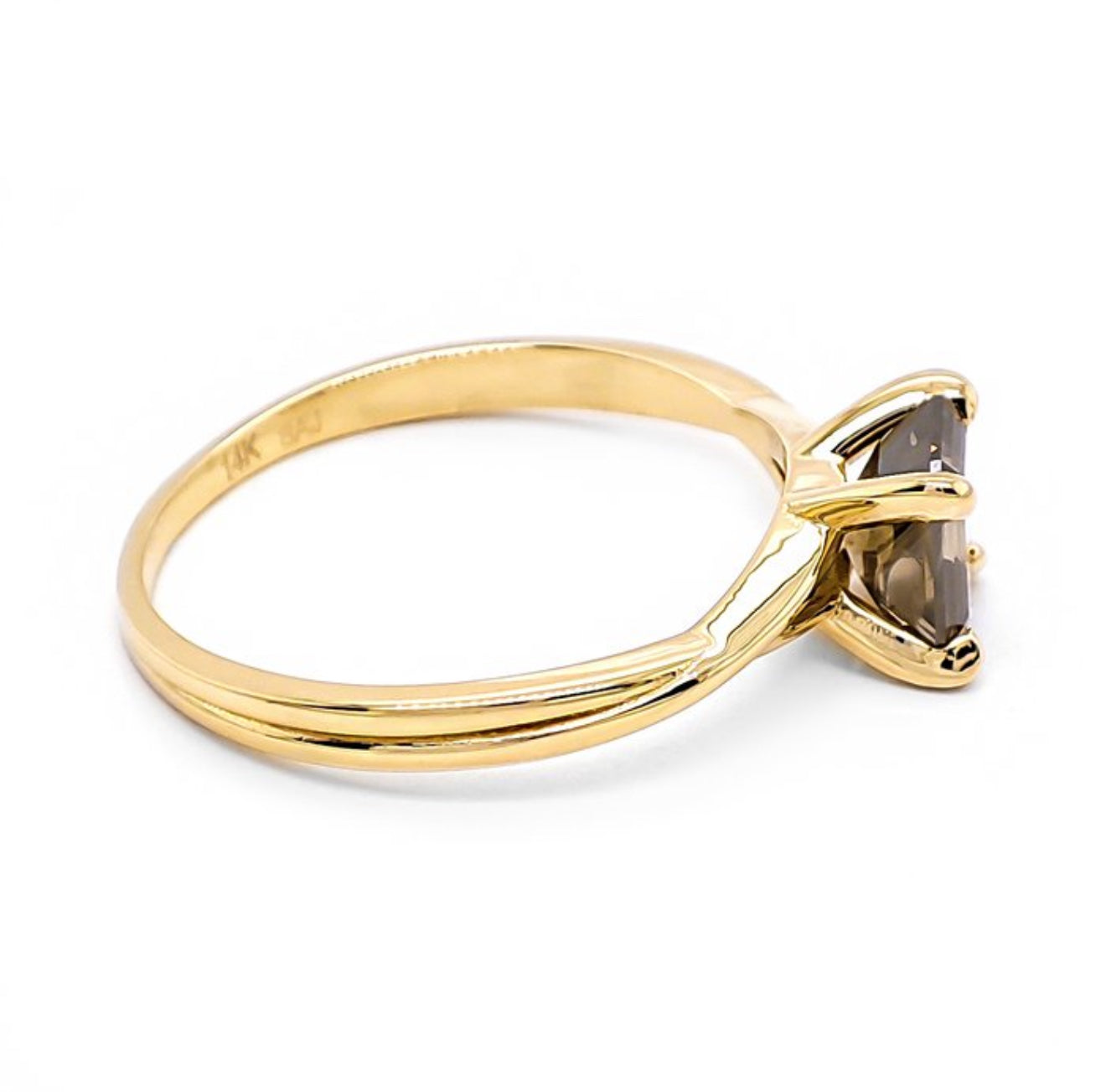 Exklusiver Damenring aus 14 kt Gelbgold mit natürlichem Fancy Deep Diamanten (1,08 ct) – IGI zertifiziert Cheap.Diamonds