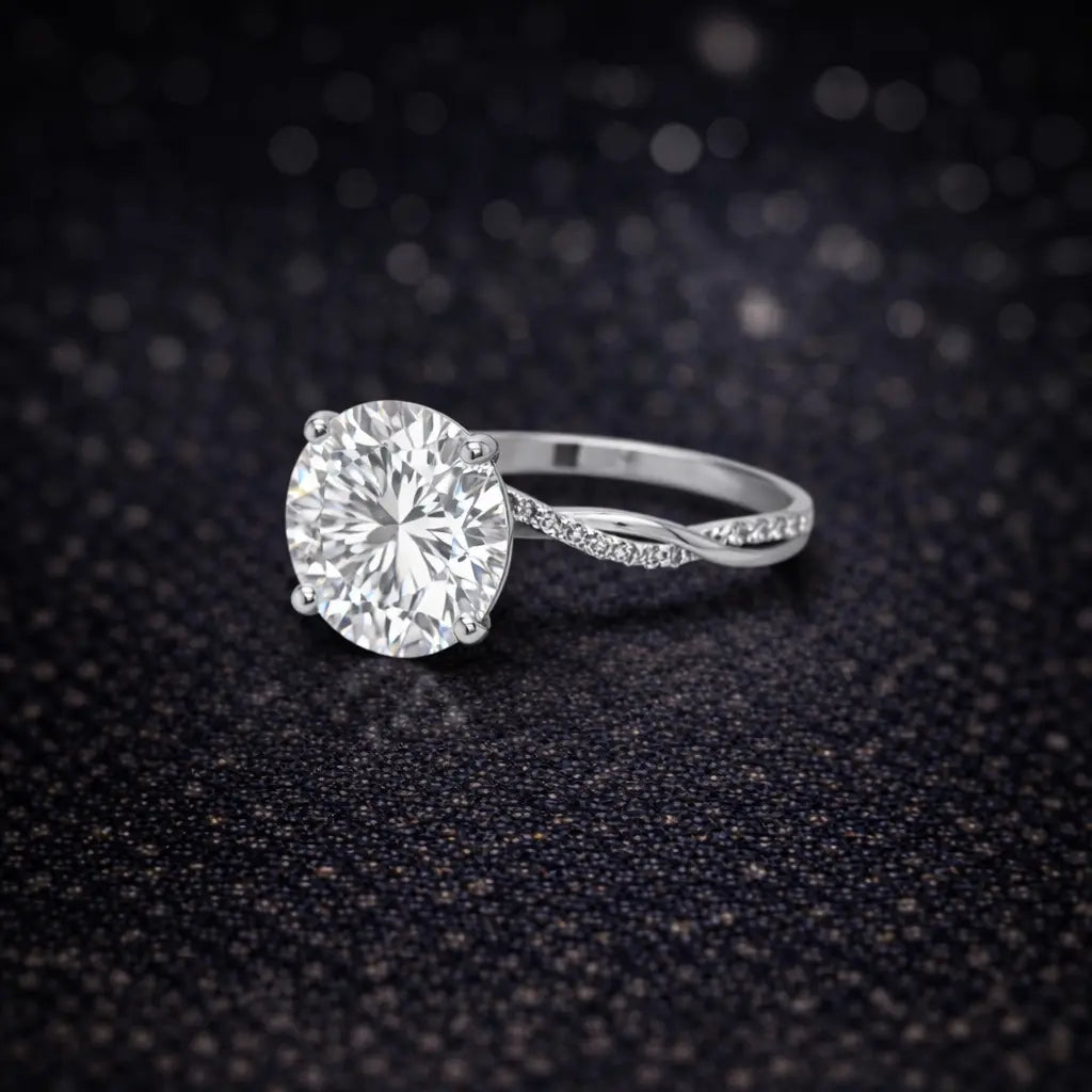 14K Weißgold – 3,05 ct Lab Grown Diamant – Rund – E / VVS2 – Exzellent- IGI zertifiziert Cheap.Diamonds