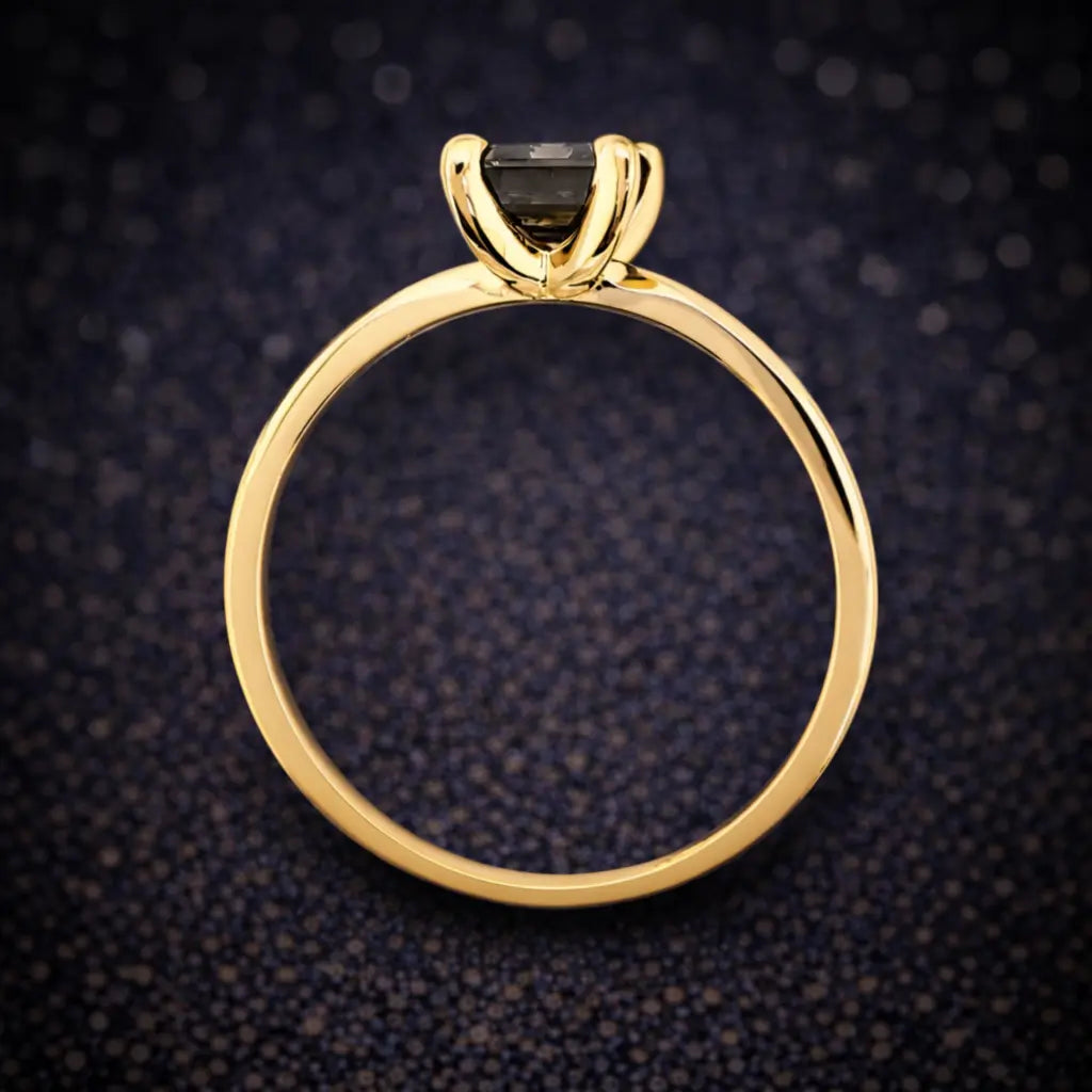 Exklusiver Ring aus 14 kt Gelbgold mit natürlichem Fancy Deep Farbdiamanten (1,08 ct) – IGI zertifiziert Cheap.Diamonds