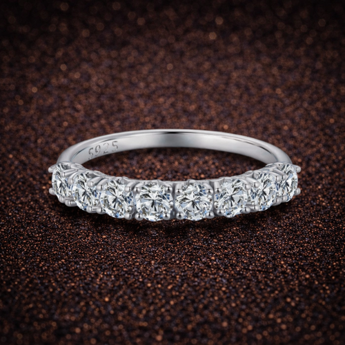 BAMOER 8 Moissanit steine Ring – D Farbe | VVS1 | GRA Zertifiziert | 925 Sterling Silber Papas.Diamonds.World