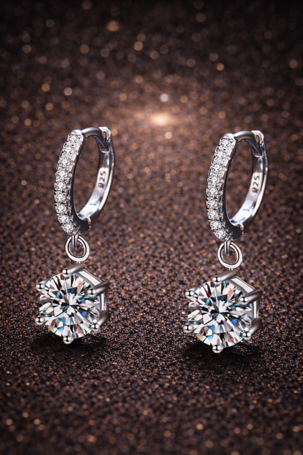 Karat Moissanit Ohrstecker – D Farbe | VVS1 | 925 Sterling Silber (Platin veredelt) GRA Zertifikat Papas.Diamonds.World