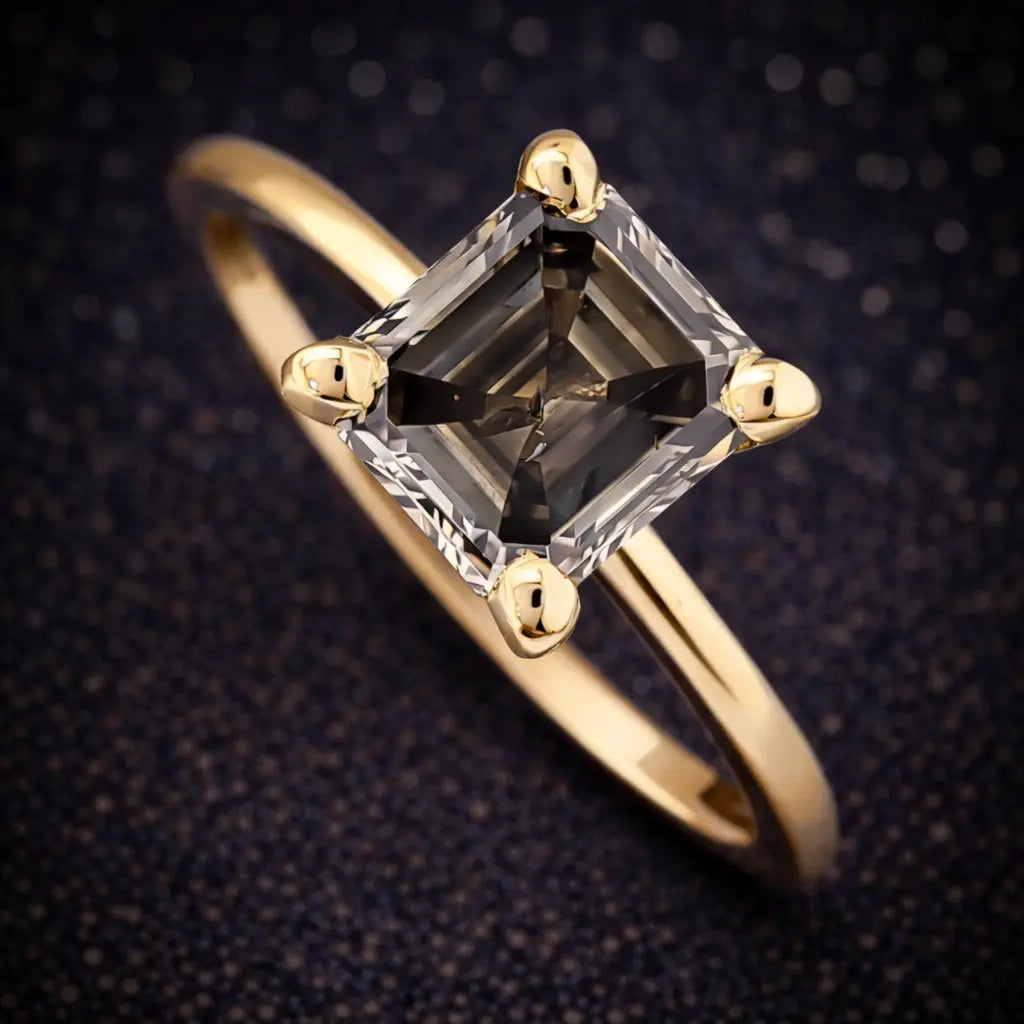 Exklusiver Ring aus 14 kt Gelbgold mit natürlichem Fancy Deep Farbdiamanten (1,08 ct) – IGI zertifiziert Cheap.Diamonds
