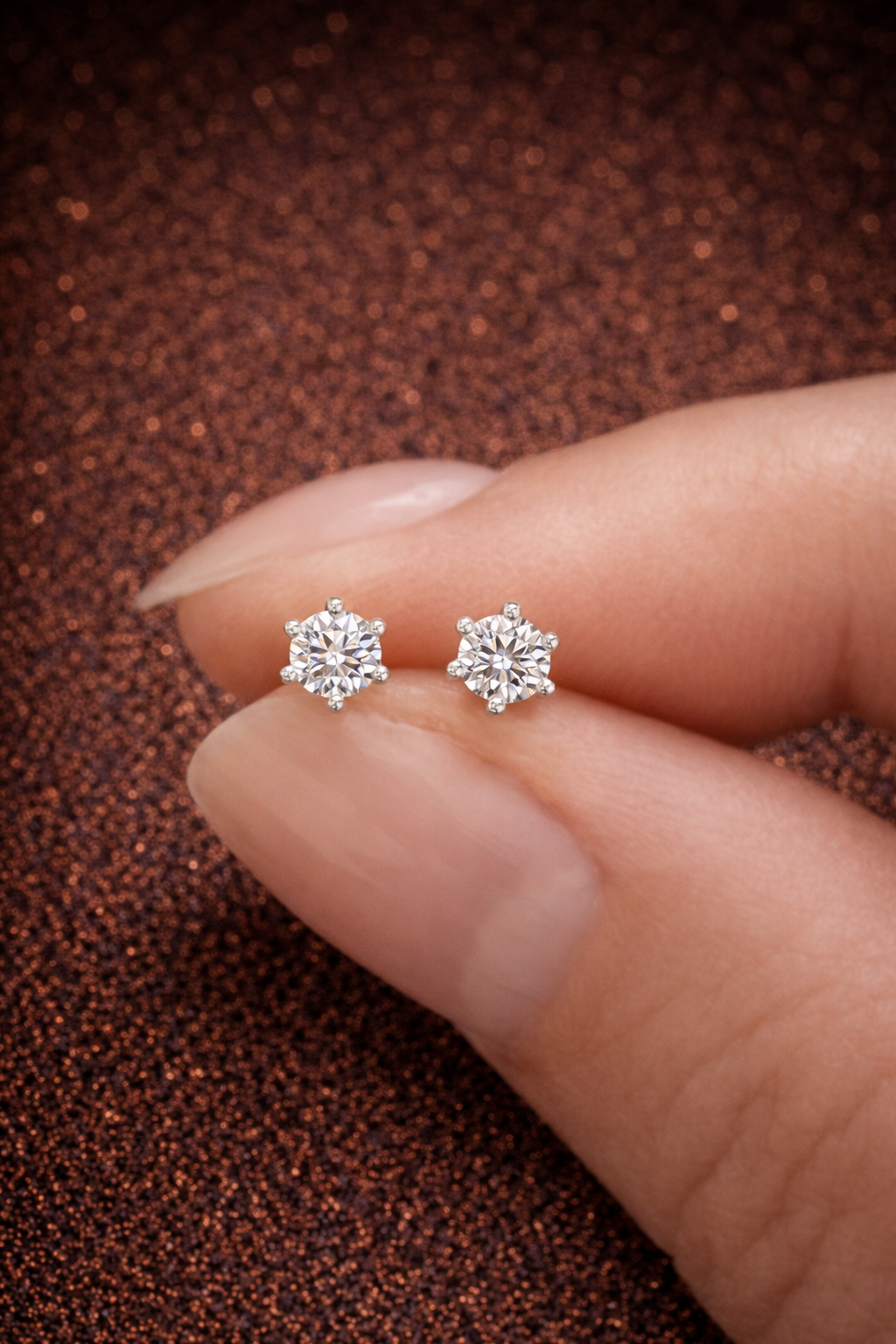 0,1 ct Moissanit Ohrstecker – 925 Silber – D-Farbe | VVS1 mit GRA Zertifikat