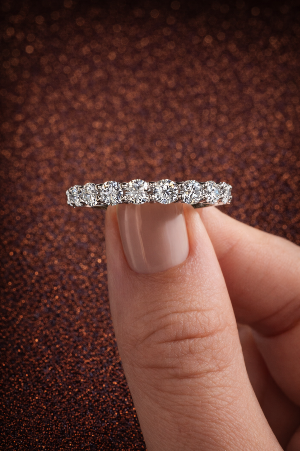 Moissanit Ewigkeitsring 2,1 ct - 2,2 ct– 925 Sterling Silber D-Farbe | VVS1 (inkl. GRA-Zertifikat) Papas.Diamonds.World