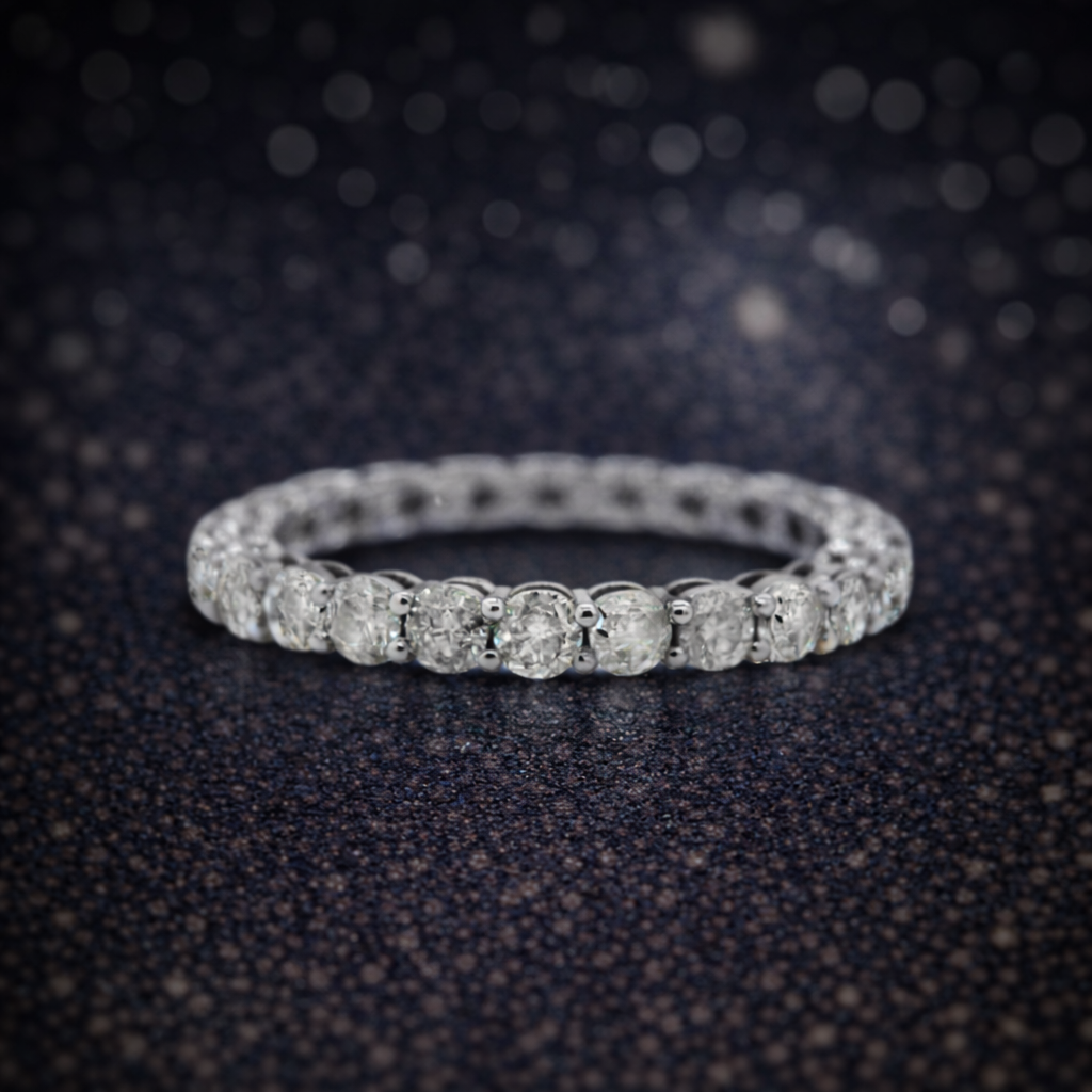 Ewigkeitsring 14 kt Weißgold - 1,68 ct Diamanten zertifiziert