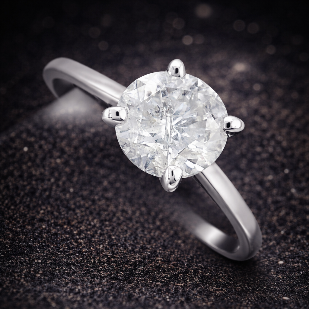 Eleganter Solitärring aus 14 kt Weißgold mit Natürlicher Diamant (1,04 ct) – IGI zertifiziert