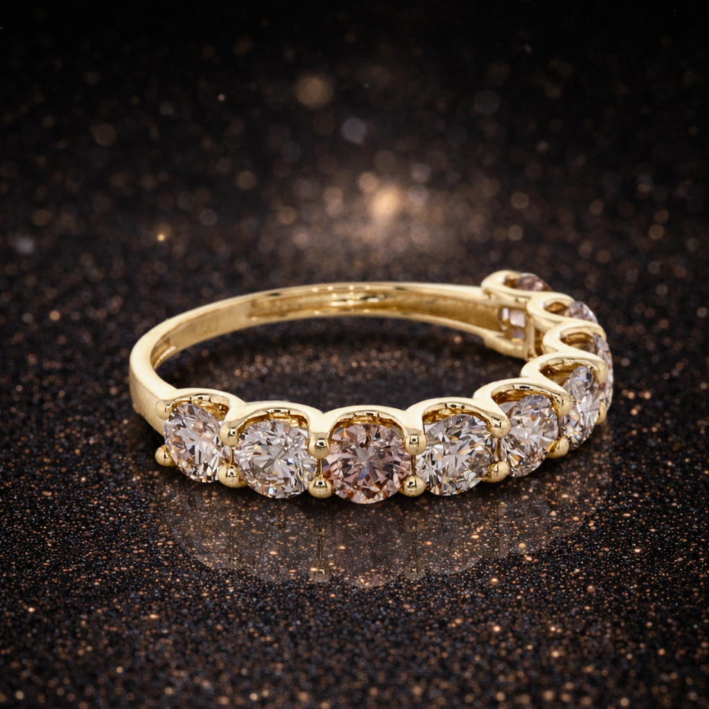 Ring aus 14 Karat Gelbgold mit 1,90 ct natürlichen Farbdiamanten (IGI) zertifiziert