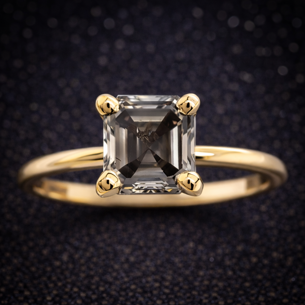 Exklusiver Ring aus 14 kt Gelbgold mit natürlichem Fancy Deep Farbdiamanten (1,08 ct) – IGI zertifiziert