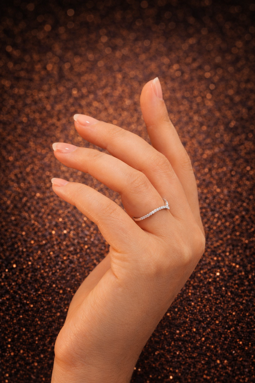 Eleganter V-Ring aus 925 Sterling Silber D-Farbe | VVS1 mit GRA-zertifiziertem Moissanit Papas.Diamonds.World