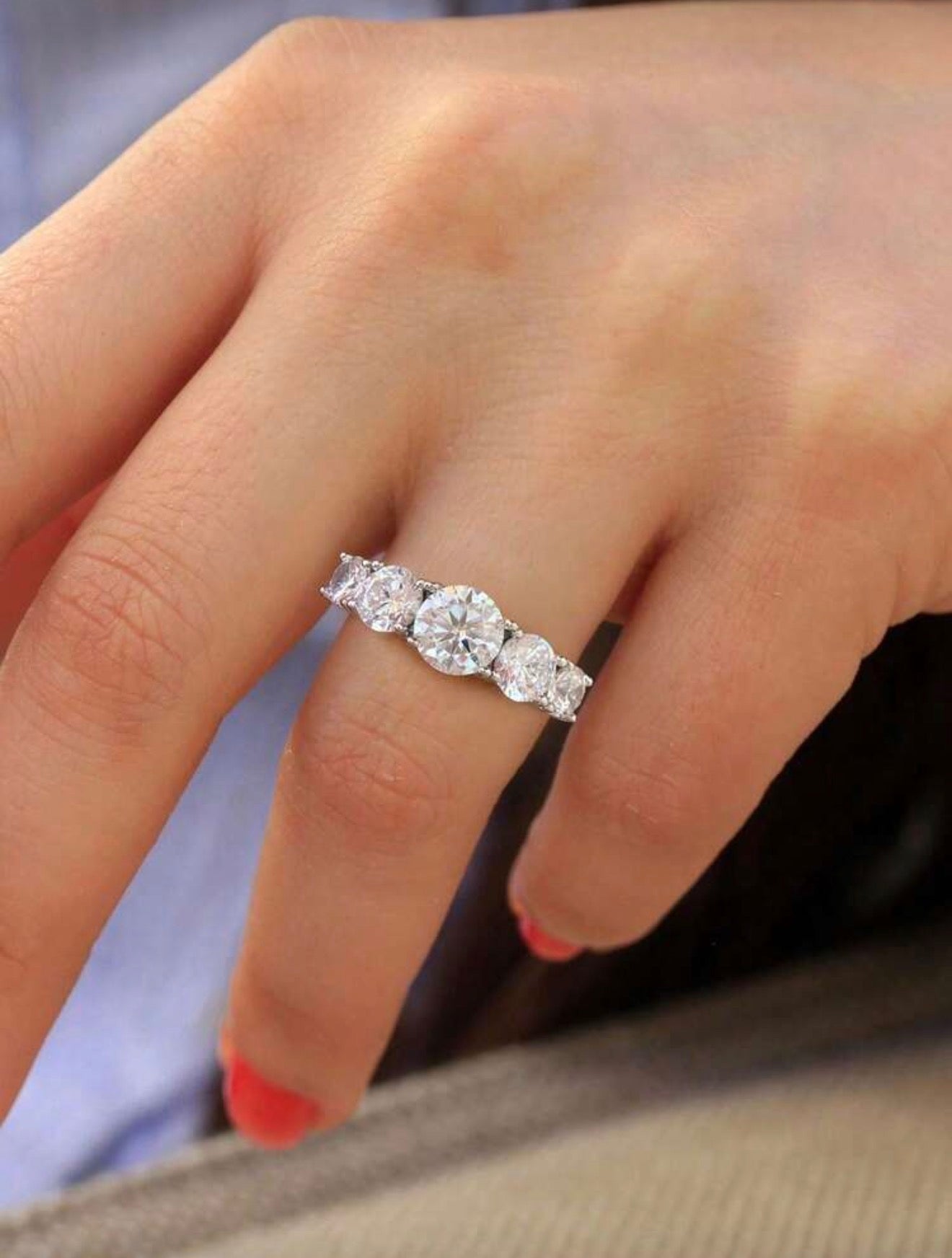 Moissanit Verlobungsring – D Farbe | VVS1 925 Sterling Silber | Mit GRA Zertifikat Papas.Diamonds.World