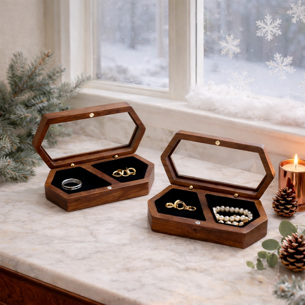 Schwarz* Holzschmuckkasten mit Magnetverschluss – elegante Schmuckbox für besondere Momente Papas.Diamonds.World