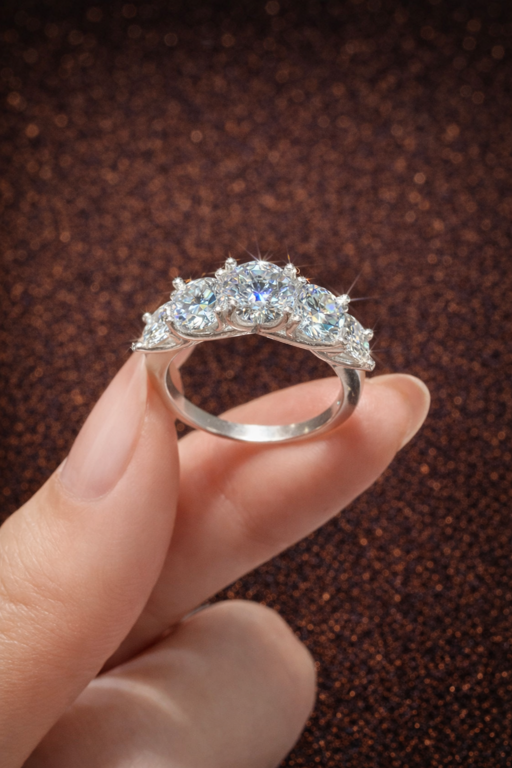 Moissanit Verlobungsring – D Farbe | VVS1 925 Sterling Silber | Mit GRA Zertifikat Papas.Diamonds.World