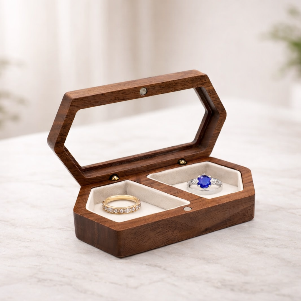 Weiss* Holzschmuckkasten mit Magnetverschluss – elegante Schmuckbox für besondere Momente Papas.Diamonds.World