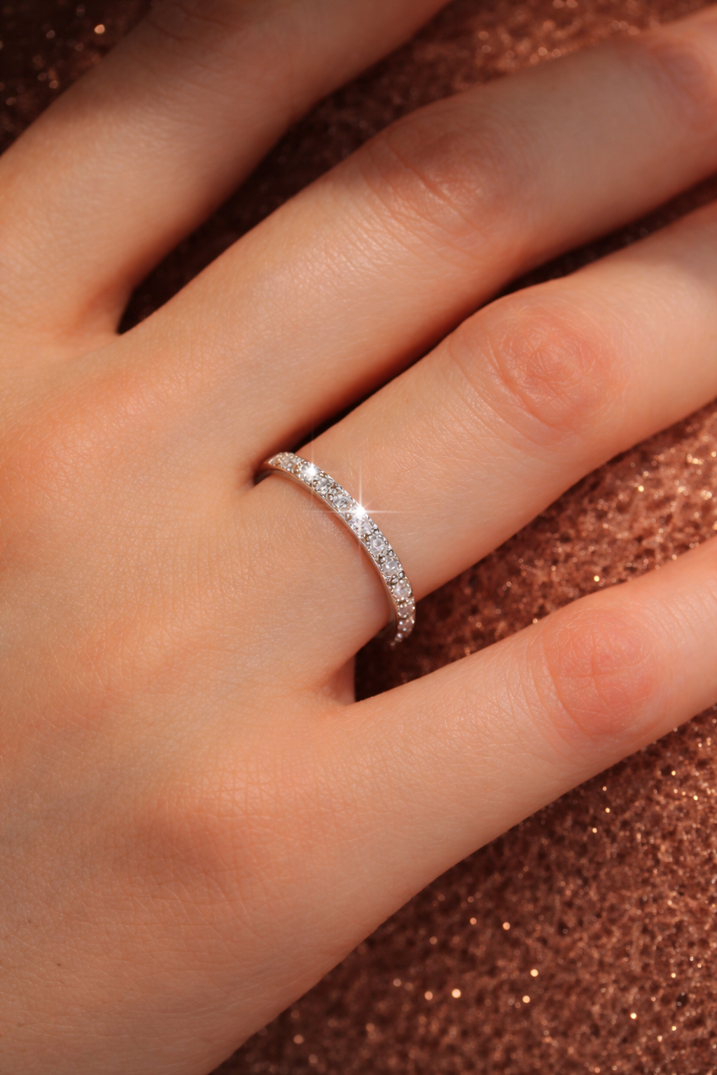Moissanit Ewigkeit Ring D-Farbe | VVS1 mit GRA Zertifikat – 925 Sterling Silber Papas.Diamonds.World