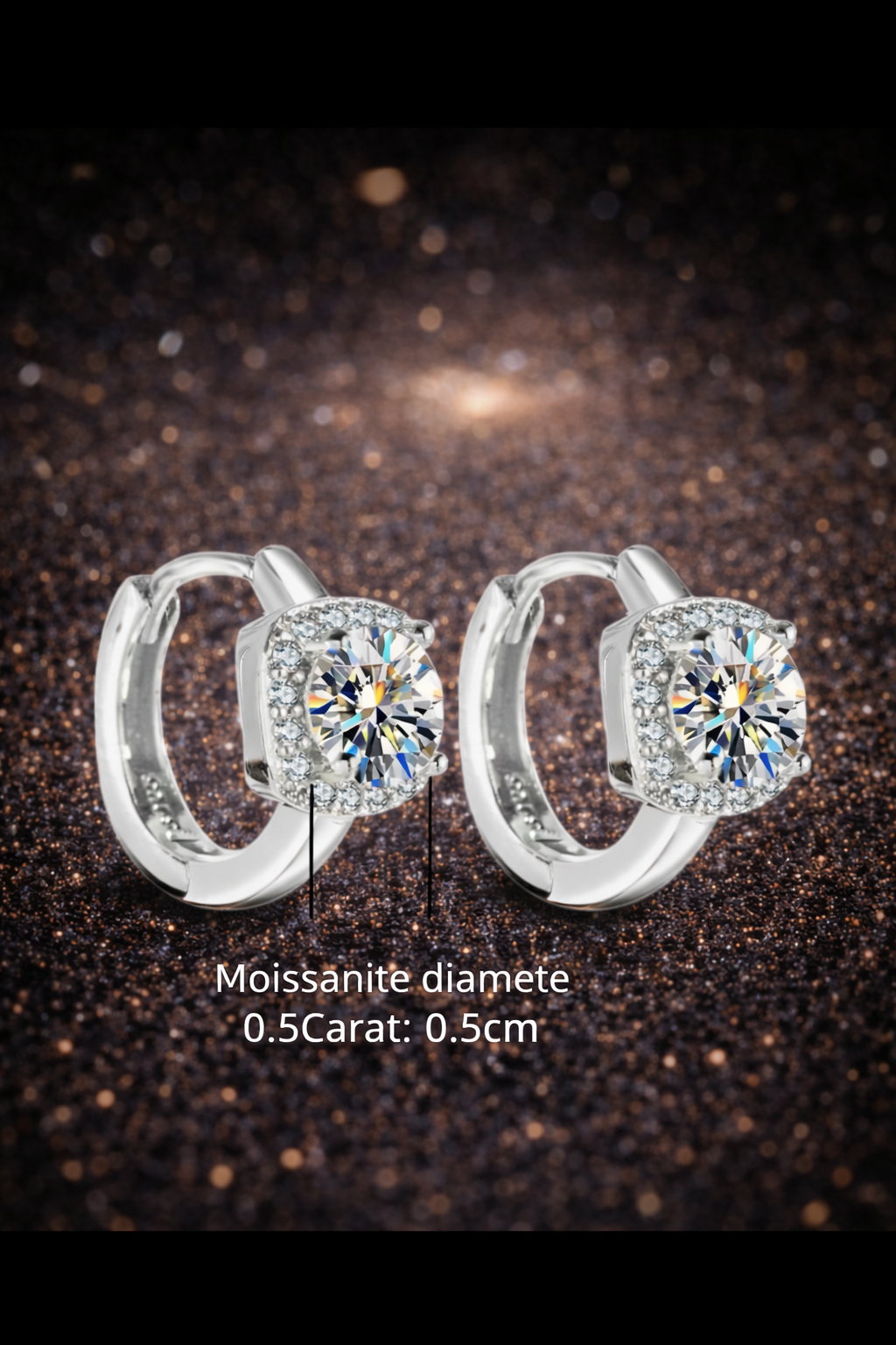 1 Karat Moissanit Ohrringe (0,5 ct pro Stein) – D-Farbe | VVS1 | Mit GRA Zertifikat | 925 Sterling Silber