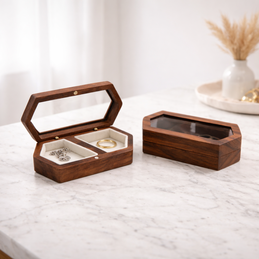 Schwarz* Holzschmuckkasten mit Magnetverschluss – elegante Schmuckbox für besondere Momente Papas.Diamonds.World