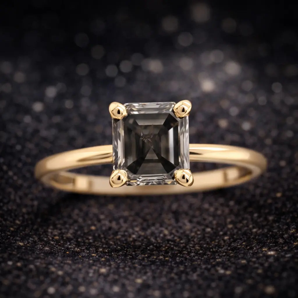 Exklusiver Ring aus 14 kt Gelbgold mit natürlichem Fancy Deep Farbdiamanten (1,08 ct) – IGI zertifiziert Cheap.Diamonds