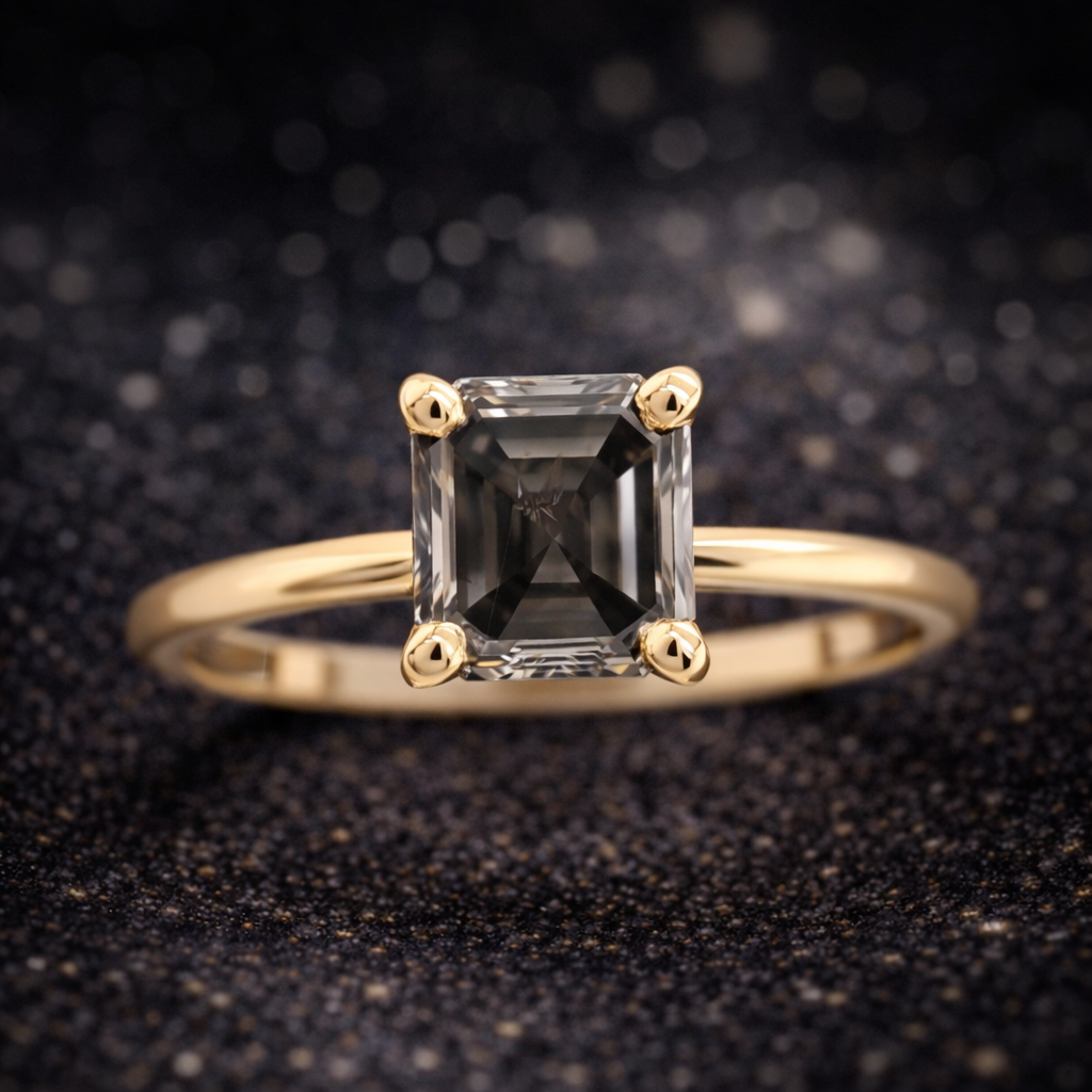 Exklusiver Ring aus 14 kt Gelbgold mit natürlichem Fancy Deep Farbdiamanten (1,08 ct) – IGI zertifiziert