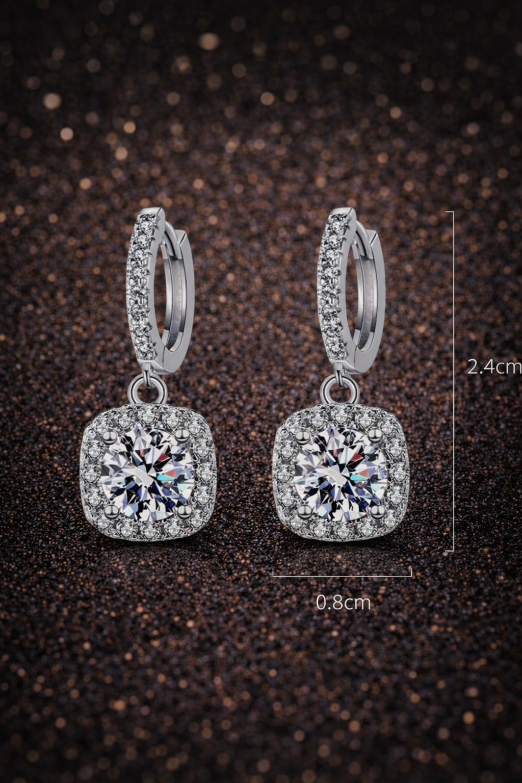 925 Sterling Silber Moissanit Ohrringe – 5,0 mm (0,5 ct + 0,5 ct) D-Farbe | VVS1 mit GRA Zertifikat