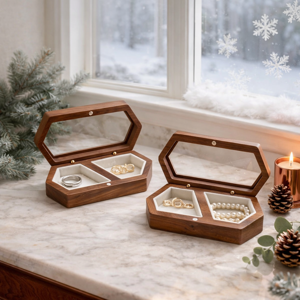 Weiss* Holzschmuckkasten mit Magnetverschluss – elegante Schmuckbox für besondere Momente Papas.Diamonds.World