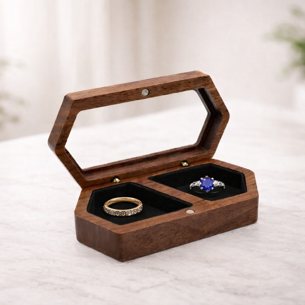 Schwarz* Holzschmuckkasten mit Magnetverschluss – elegante Schmuckbox für besondere Momente Papas.Diamonds.World
