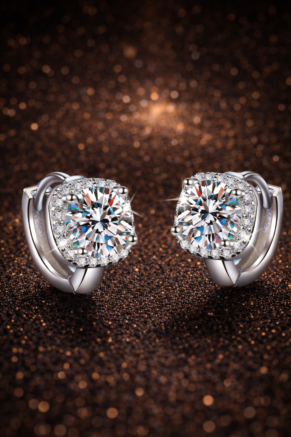 1 Karat Moissanit Ohrringe (0,5 ct pro Stein) – D-Farbe | VVS1 | Mit GRA Zertifikat | 925 Sterling Silber