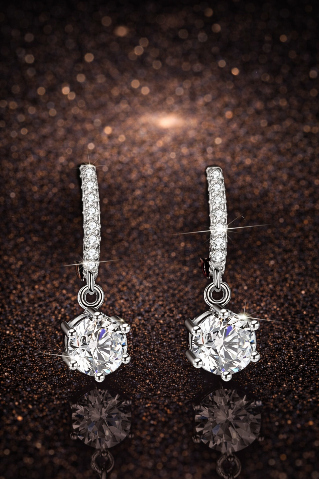 Karat Moissanit Ohrstecker – D Farbe | VVS1 | 925 Sterling Silber (Platin veredelt) GRA Zertifikat Papas.Diamonds.World