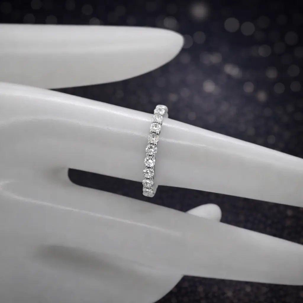 Ewigkeitsring 14 kt Weißgold - 1,68 ct Diamanten zertifiziert Cheap.Diamonds