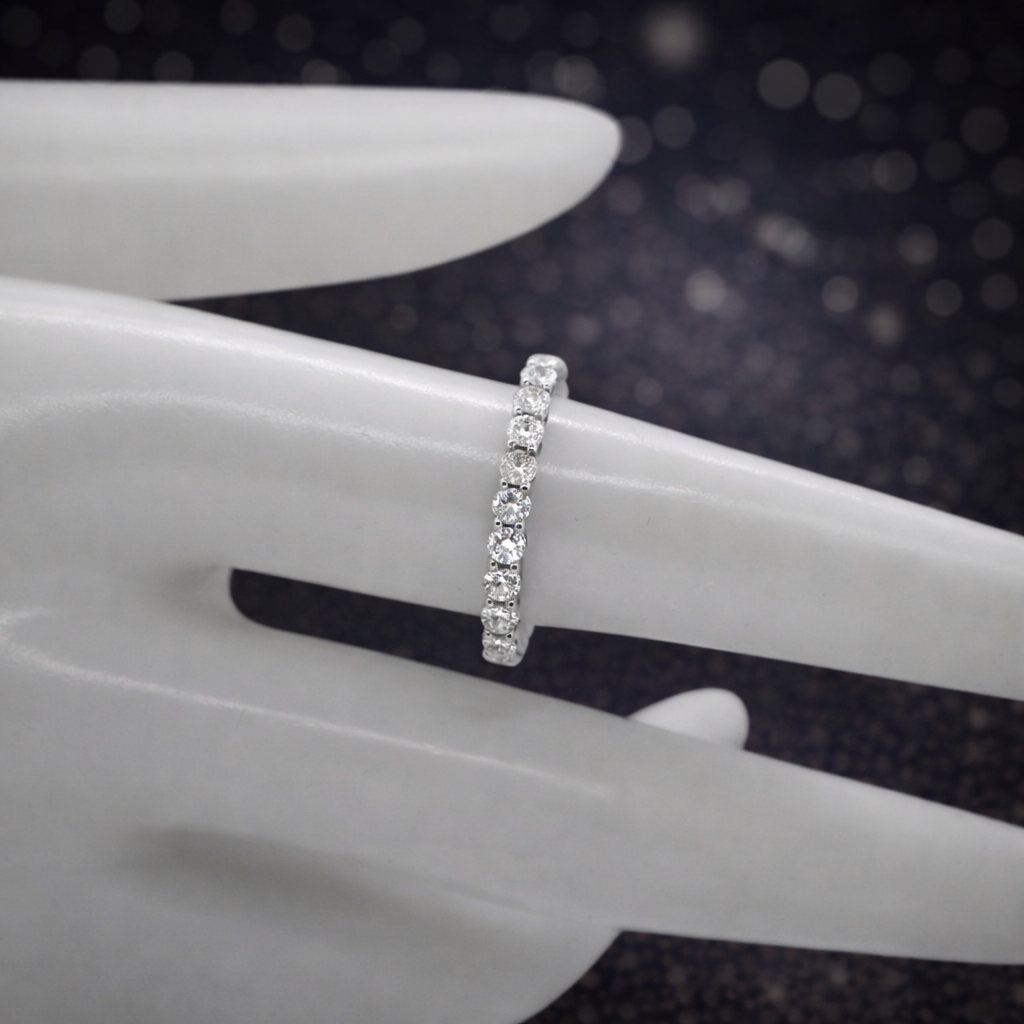 Ewigkeitsring 14 kt Weißgold - 1,68 ct Diamanten zertifiziert