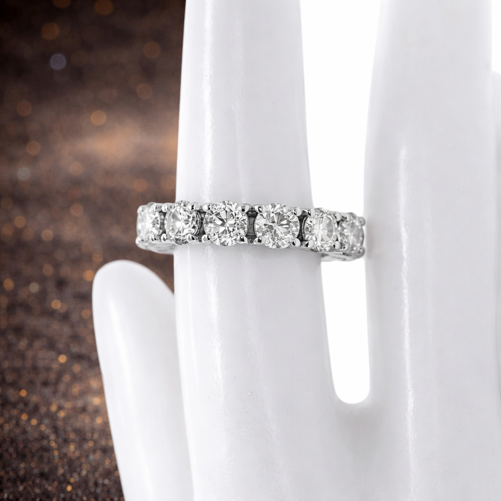 Ewigkeitsring 14 kt Weißgold - 6,40 ct Naturdiamanten zertifiziert Papas.Diamonds.World