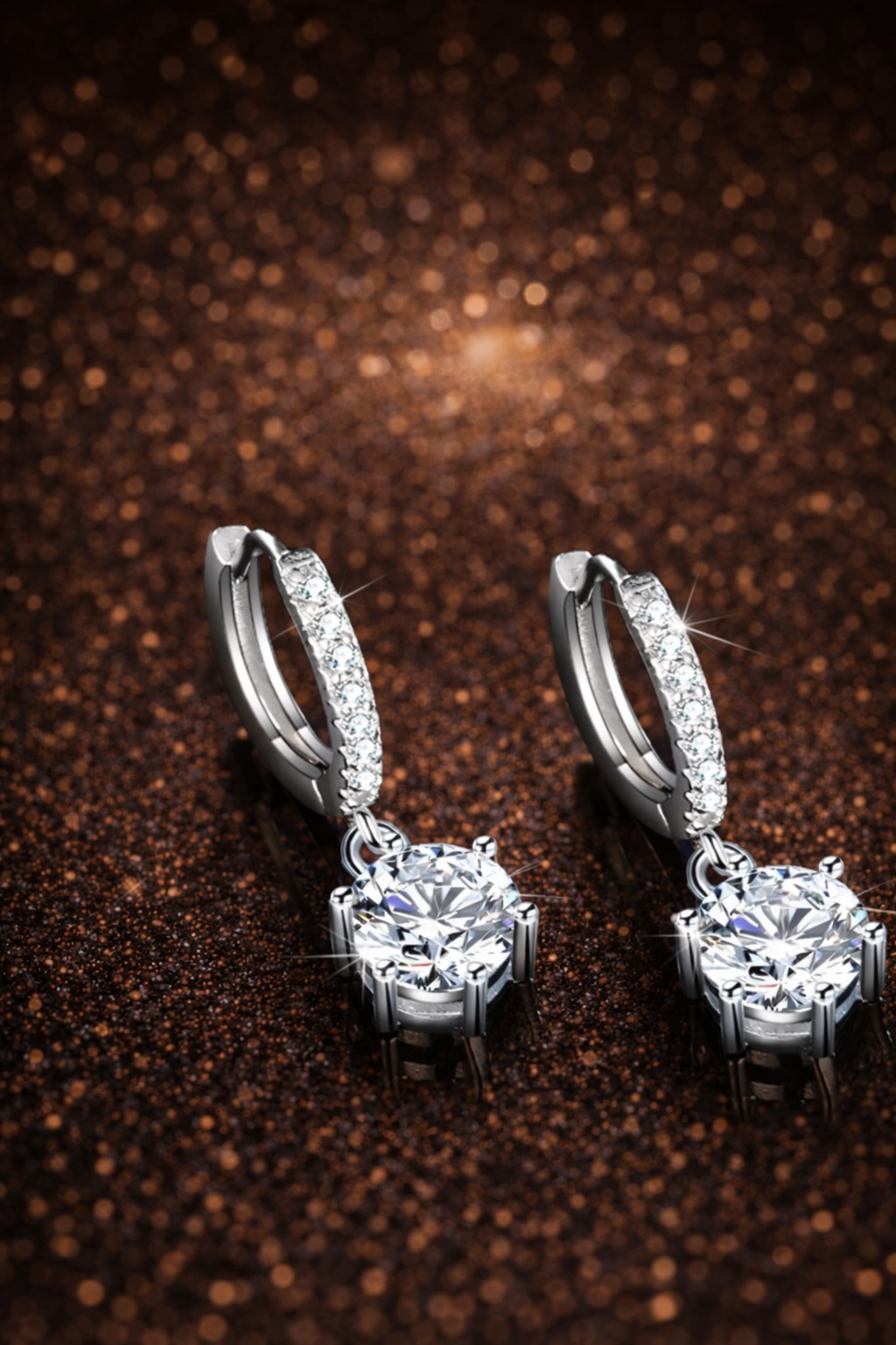 Karat Moissanit Ohrstecker – D Farbe | VVS1 | 925 Sterling Silber (Platin veredelt) GRA Zertifikat Papas.Diamonds.World