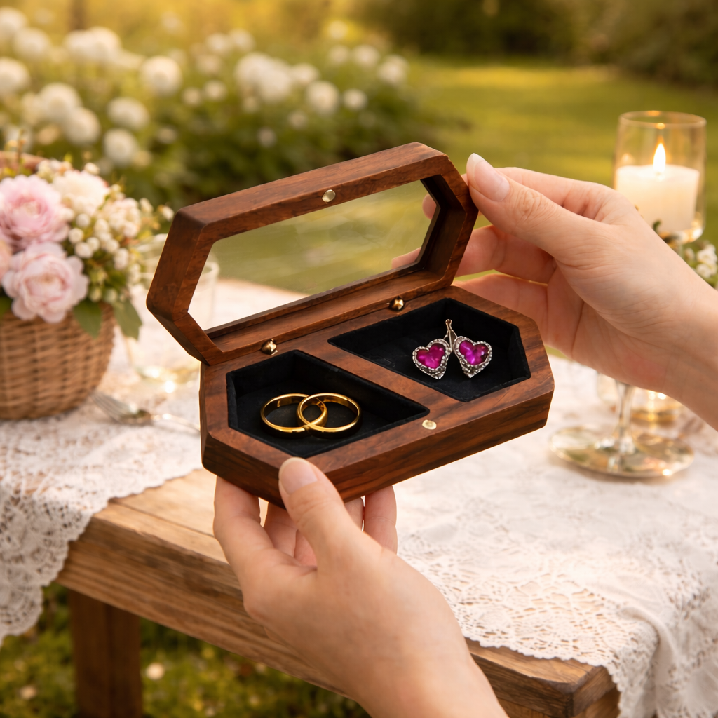 Schwarz* Holzschmuckkasten mit Magnetverschluss – elegante Schmuckbox für besondere Momente Papas.Diamonds.World