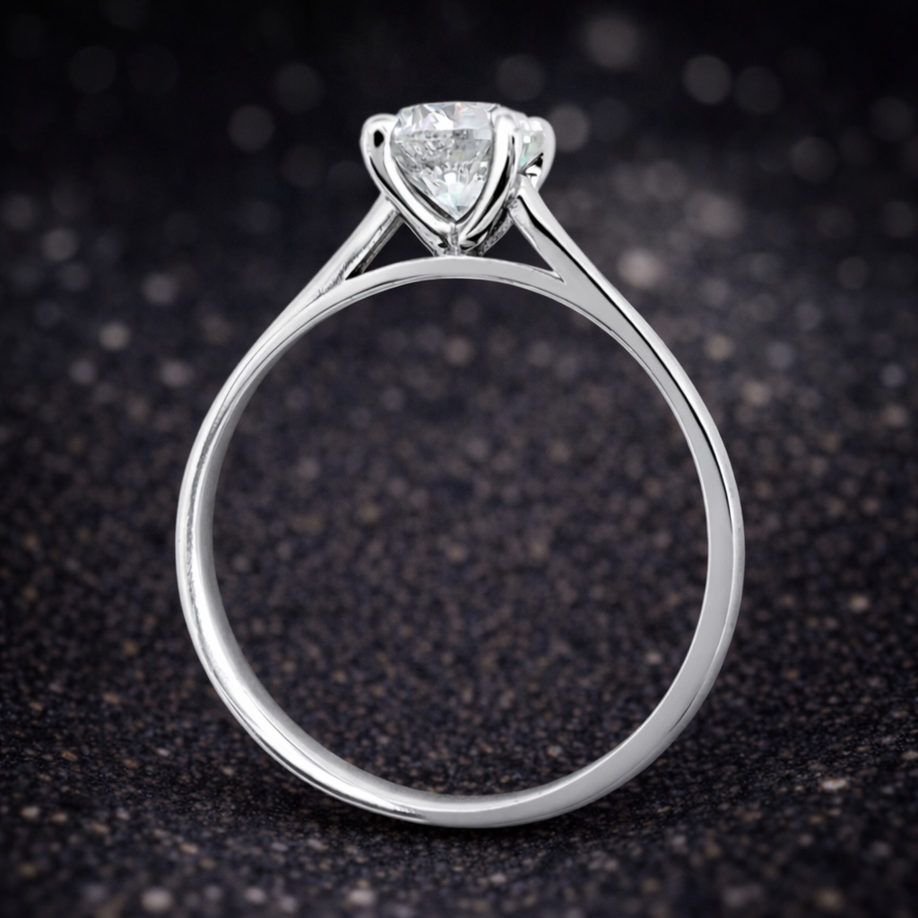 Eleganter Solitärring aus 14 kt Weißgold mit Natürlicher Diamant (1,04 ct) – IGI zertifiziert