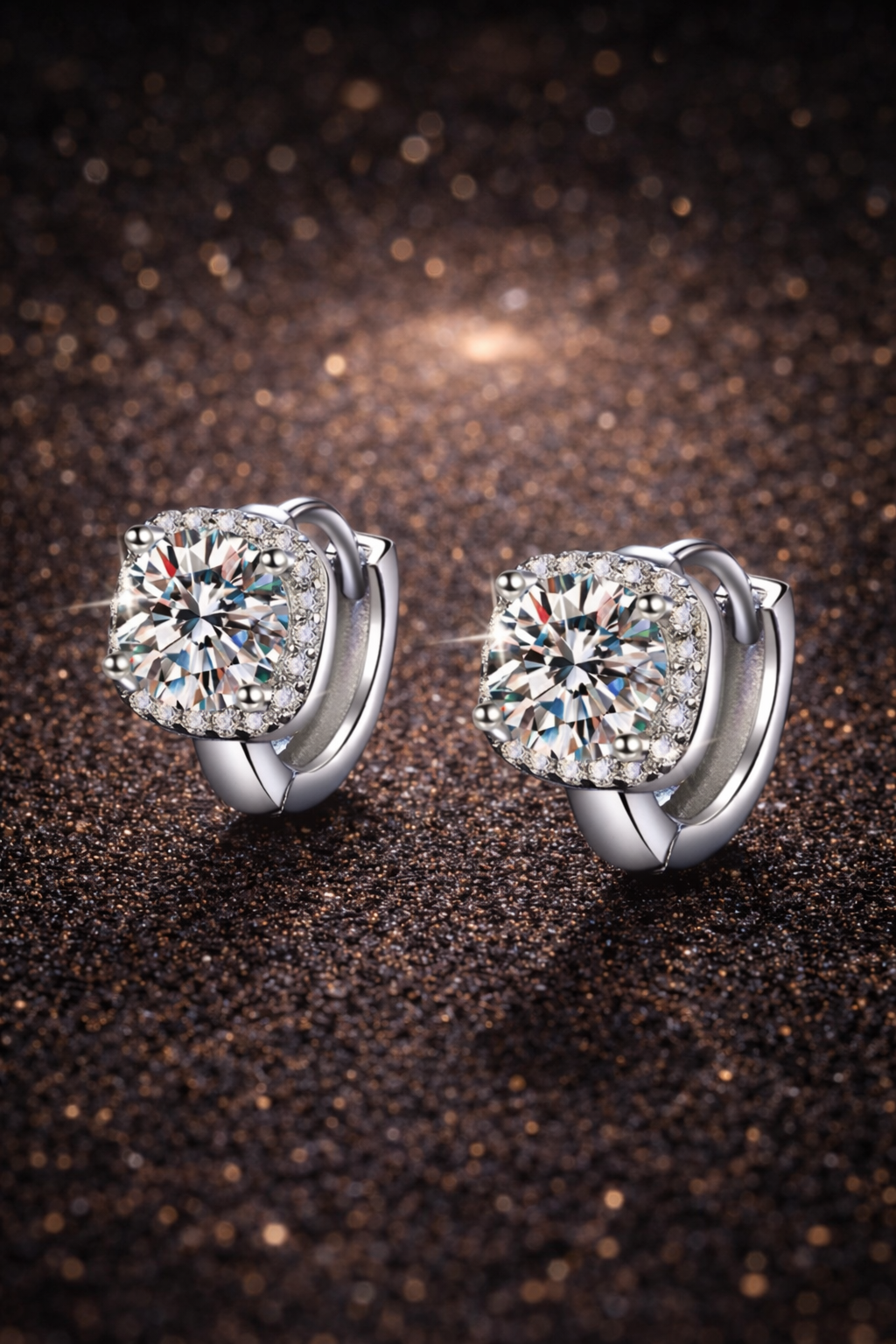 1 Karat Moissanit Ohrringe (0,5 ct pro Stein) – D-Farbe | VVS1 | Mit GRA Zertifikat | 925 Sterling Silber Papas.Diamonds.World