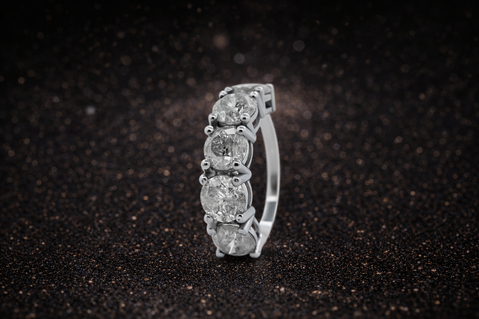 Half Eternity Diamantring – 14 kt Weißgold | 4,32 ct Naturdiamanten-zertifiziert