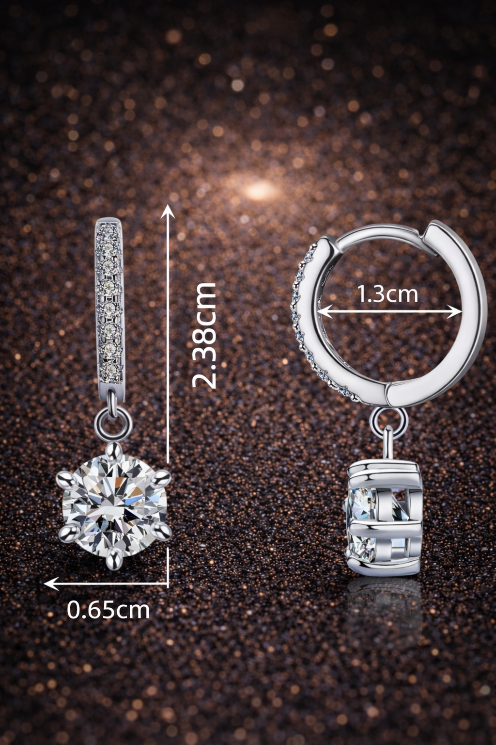 Karat Moissanit Ohrstecker – D Farbe | VVS1 | 925 Sterling Silber (Platin veredelt) GRA Zertifikat Papas.Diamonds.World