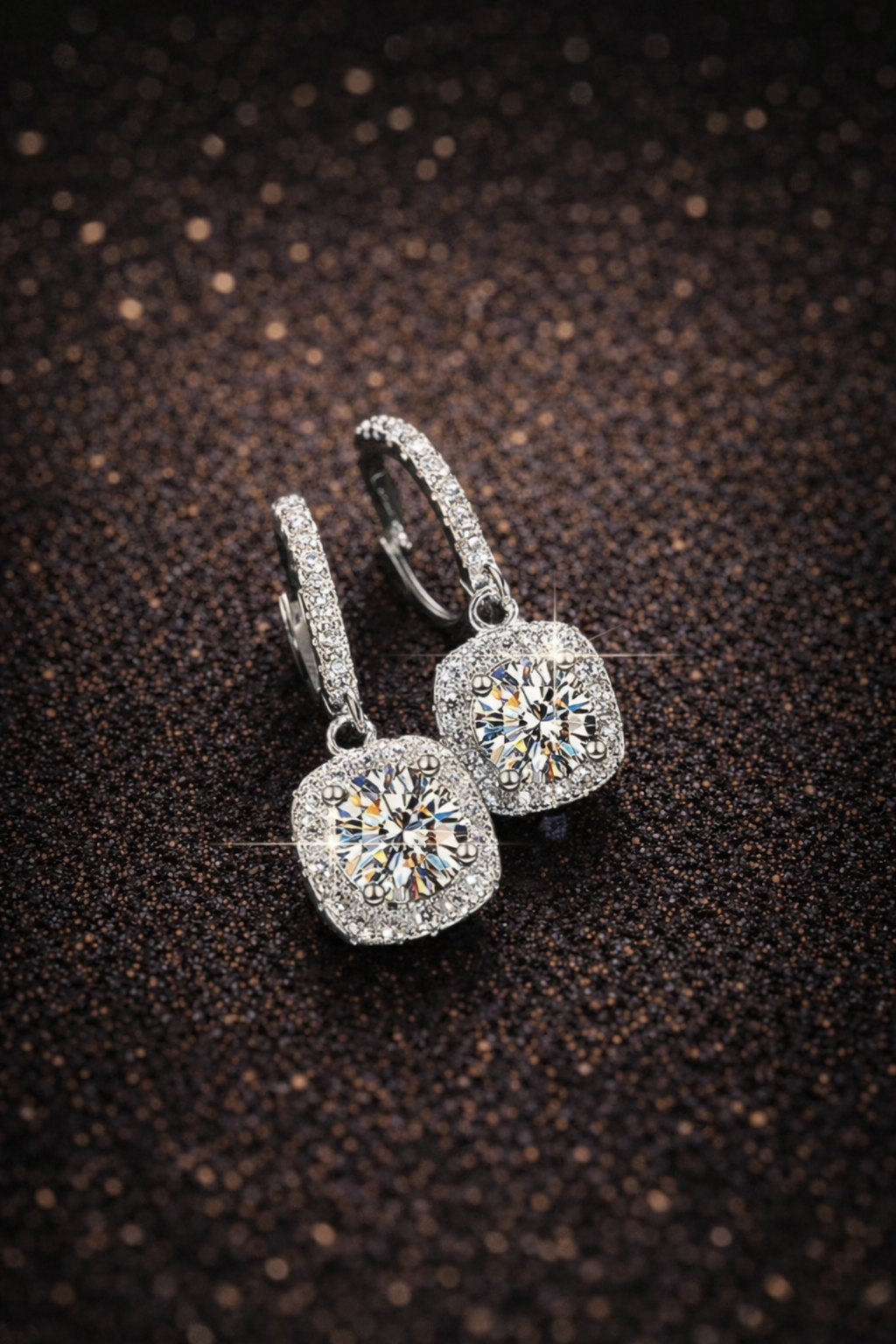 925 Sterling Silber Moissanit Ohrringe – 5,0 mm (0,5 ct + 0,5 ct) D-Farbe | VVS1 mit GRA Zertifikat