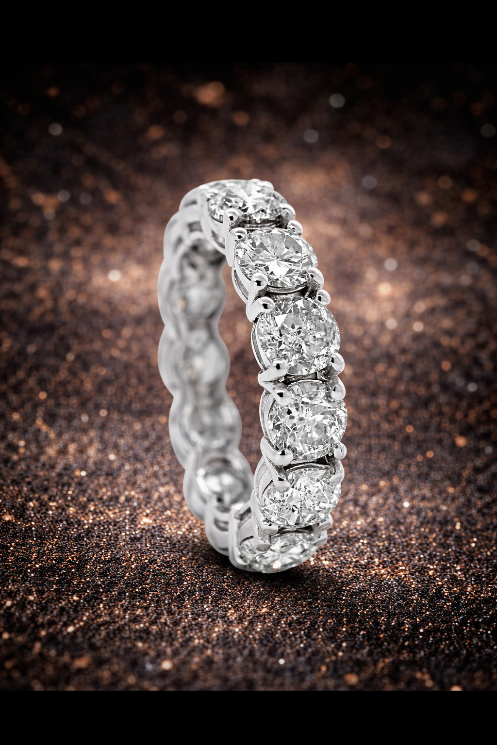 Ewigkeitsring 14 kt Weißgold - 6,40 ct Naturdiamanten zertifiziert