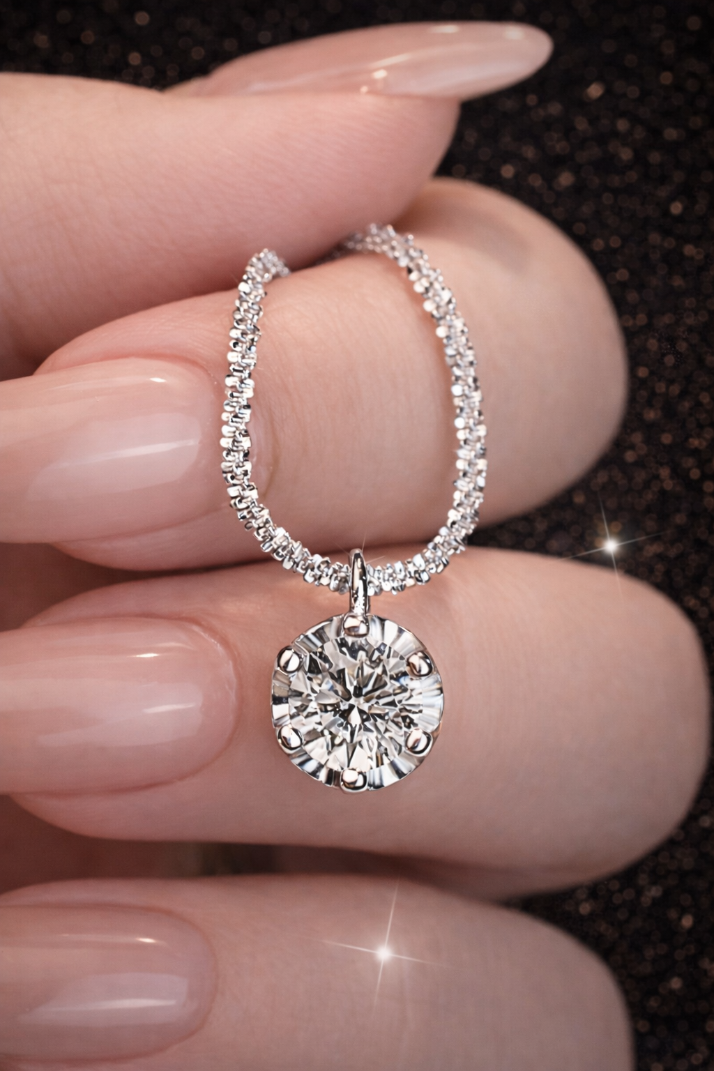 Funkelnde 6-Krallen Moissanit Halskette – 925 Sterling Silber D-Farbe | VVS1 | Mit GRA Zertifikat Papas.Diamonds.World
