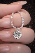 Funkelnde 6-Krallen Moissanit Halskette – 925 Sterling Silber D-Farbe | VVS1 | Mit GRA Zertifikat Papas.Diamonds.World