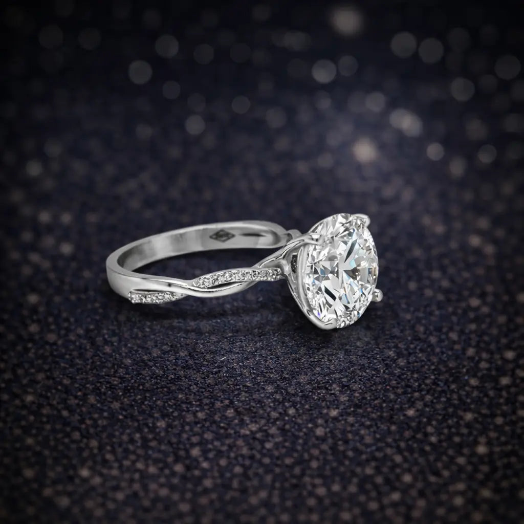 14K Weißgold – 3,05 ct Lab Grown Diamant – Rund – E / VVS2 – Exzellent- IGI zertifiziert Cheap.Diamonds