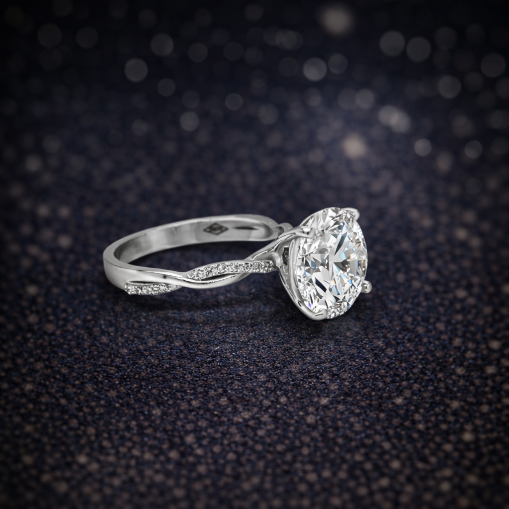 14K Weißgold – 3,05 ct Lab Grown Diamant – Rund – E / VVS2 – Exzellent- IGI zertifiziert