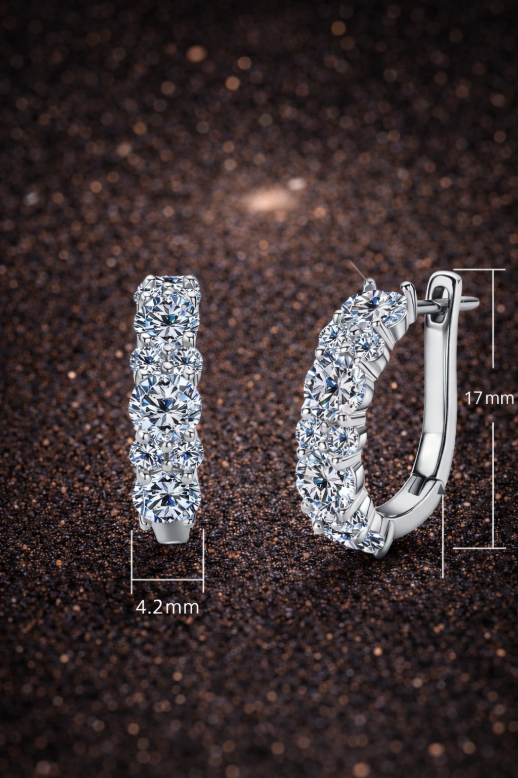 Moissanit Ohrringe 925 Sterling Silber 1,38 ct + 1.38 ct– D-Farbe | VVS1 Mit GRA Zertifikat Papas.Diamonds.World