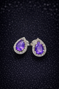Weißgold-Ohrringe mit Amethyst & Diamanten – 14 Karat (585) Cheap.Diamonds