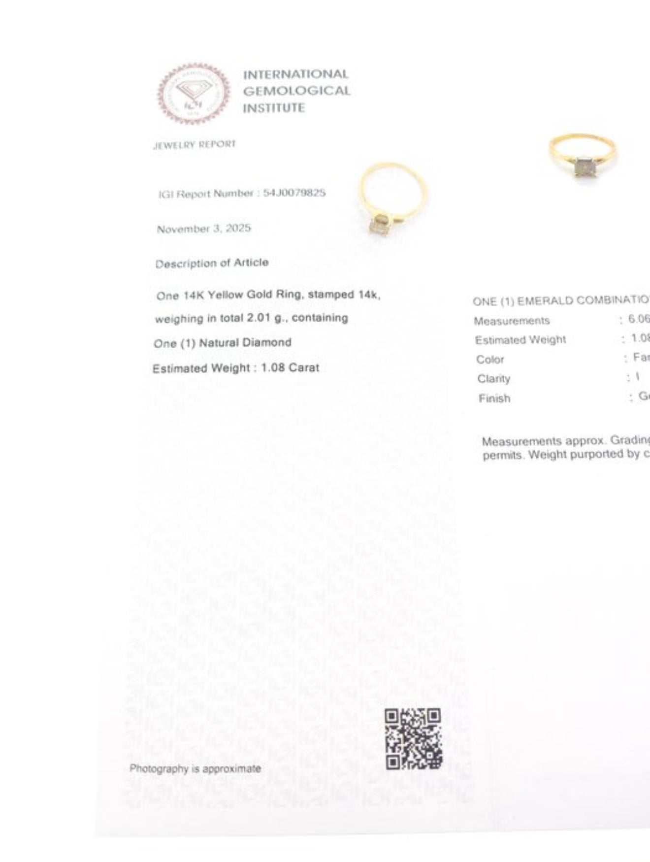 Exklusiver Damenring aus 14 kt Gelbgold mit natürlichem Fancy Deep Diamanten (1,08 ct) – IGI zertifiziert Cheap.Diamonds